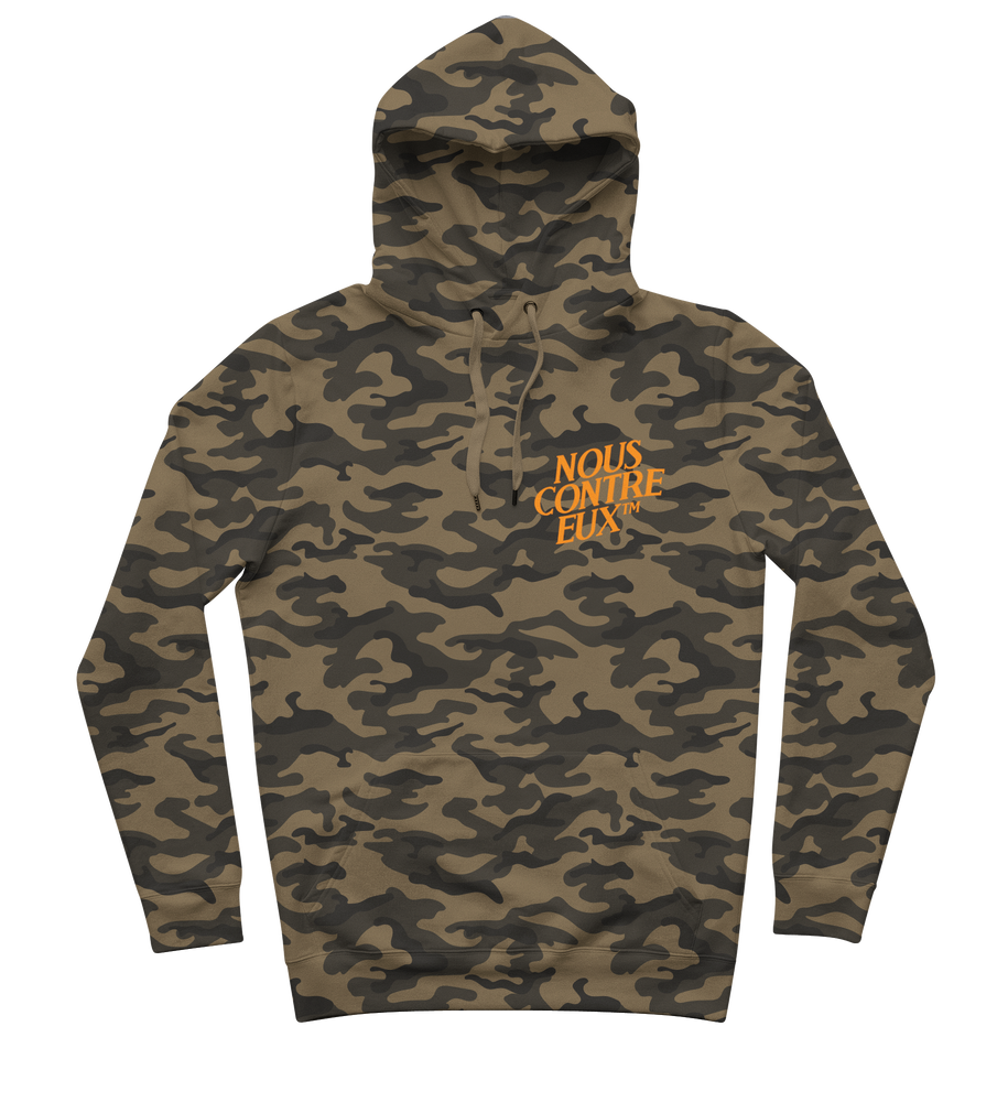 HOODIE | JUNGLE CAMO/INFRA ORANGE - "NOUS CONTRE EUX COEUR"