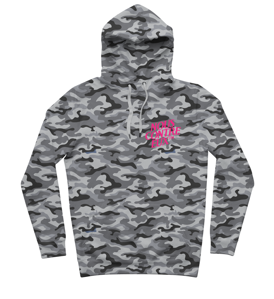 HOODIE | ICE CAMO/INFRA PINK - "NOUS CONTRE EUX COEUR"